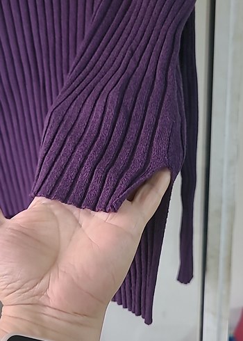 Mor Triko Balıkçı Yaka Kadın Kazak - Görsel 4