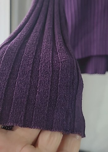 Mor Triko Balıkçı Yaka Kadın Kazak - Görsel 3