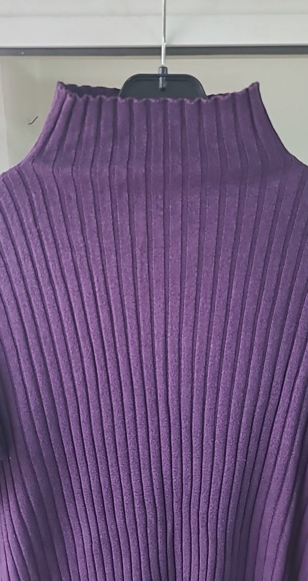 Mor Triko Balıkçı Yaka Kadın Kazak - Görsel 2