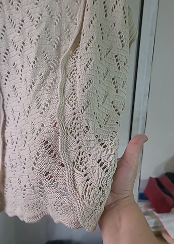 Bej Örgü Bohem Kadın Hırka - Görsel 4