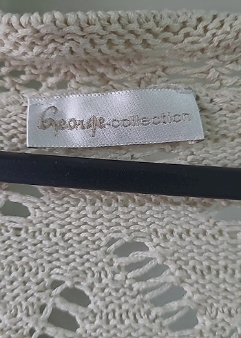 Bej Örgü Bohem Kadın Hırka - Görsel 2