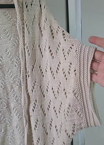 Bej Örgü Bohem Kadın Hırka - Görsel 3