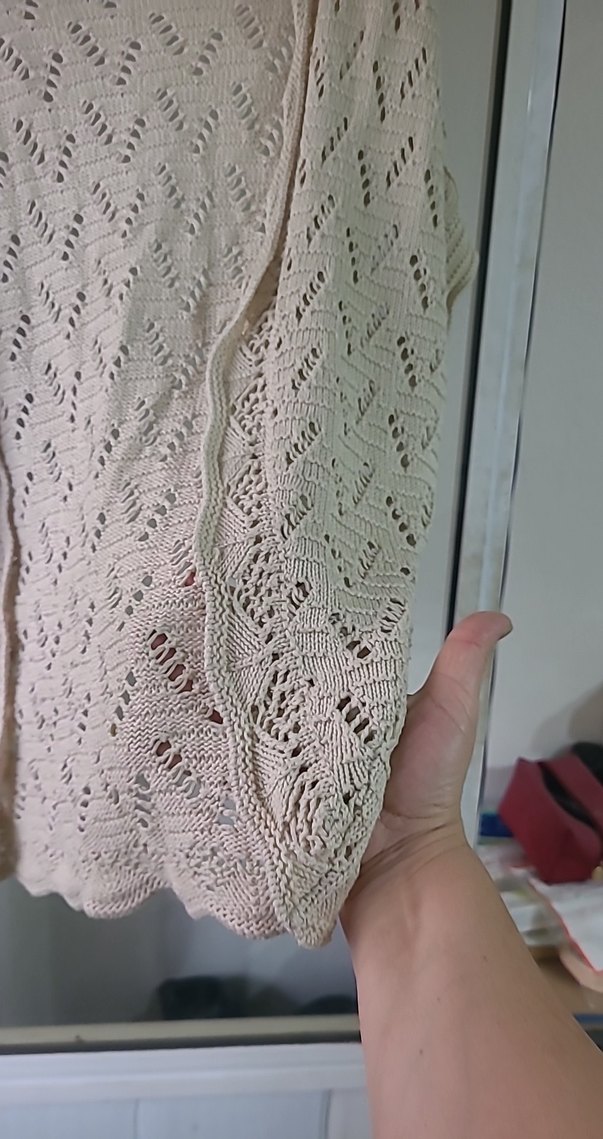 Bej Örgü Bohem Kadın Hırka - Görsel 4