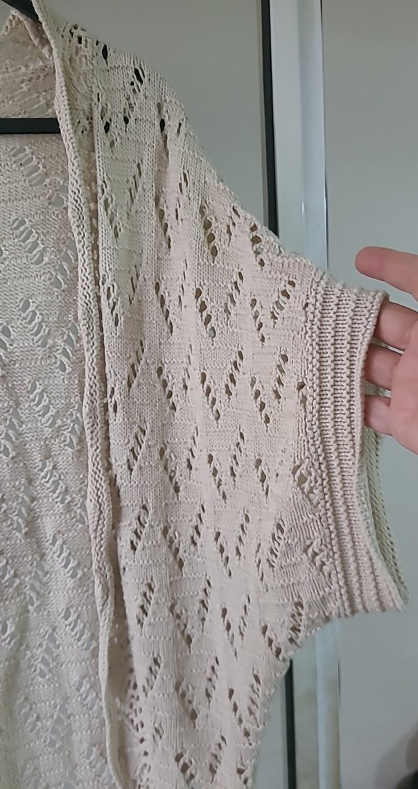 Bej Örgü Bohem Kadın Hırka - Görsel 3