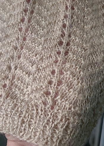 Bej Örgü Kadın Kazak, Bohem Stil - Görsel 2