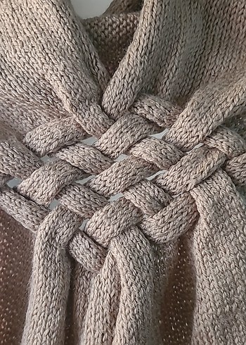 Bej Örgü Kadın Şal - Görsel 3