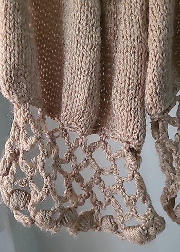 Bej Örgü Kadın Şal - Görsel 2