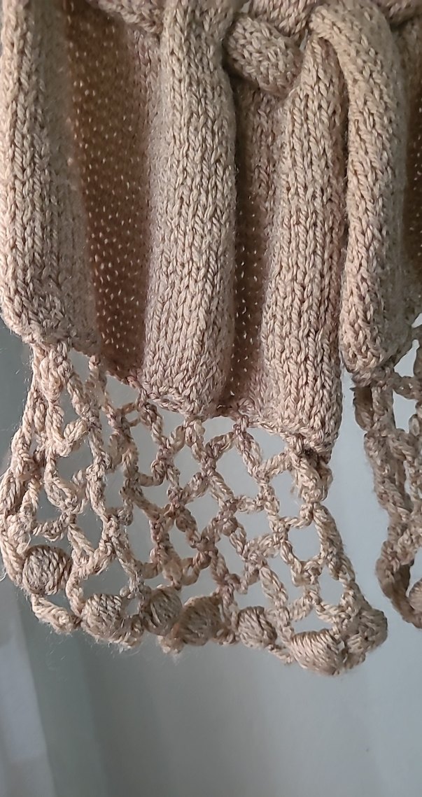 Bej Örgü Kadın Şal - Görsel 2