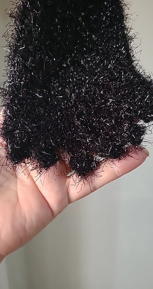 Siyah Örgü Kadın Şal - Görsel 3