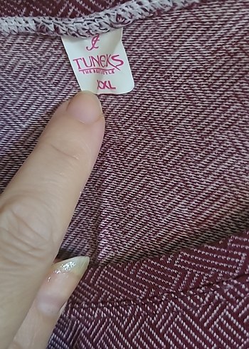 Bordo Bej Tunik Uzun Kollu, Rahat Kesim. - Görsel 4