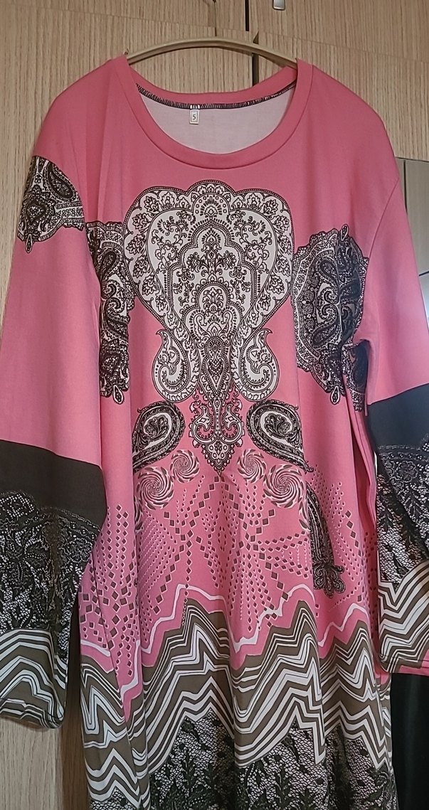 Detaylı Pembe Bohem Uzun Tunik - Görsel 2