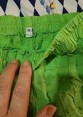 m Beden Pastel Yeşil Keten Şort unisex