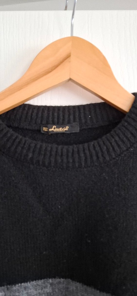 Gri Siyah Triko Kadın Kazak - Görsel 3