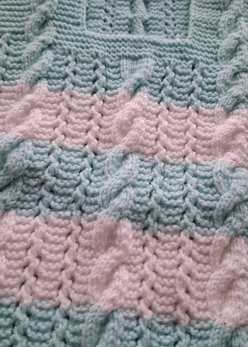 Turkuaz Bohem Uzun Triko Hamile Süveter - Görsel 2