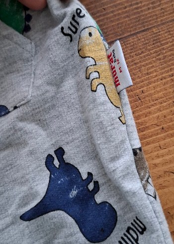 Gri Kapüşonlu Fermuarlı Bebek Tulum - Görsel 3