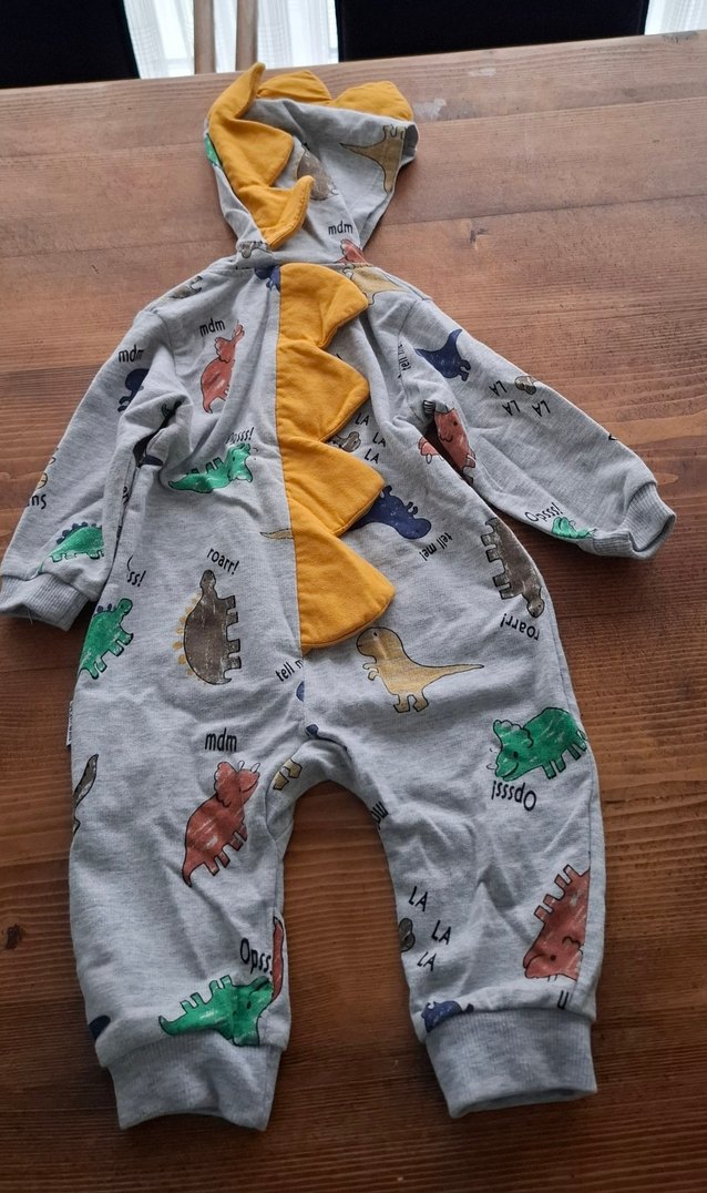 Gri Kapüşonlu Fermuarlı Bebek Tulum - Görsel 4