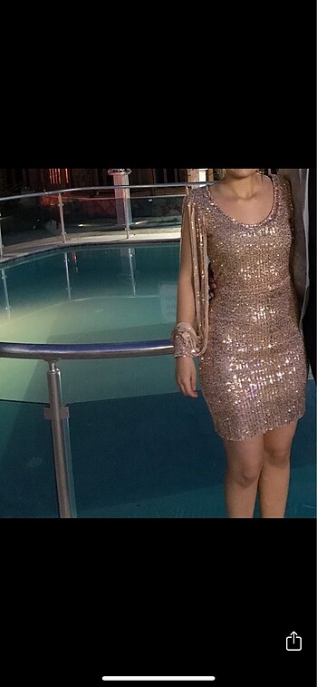 xs Beden Payet Gece Elbisesi