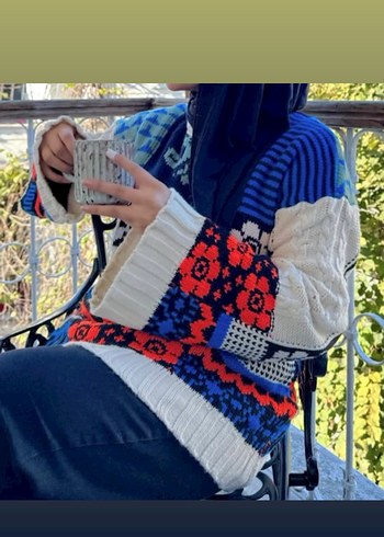 Renkli Örgü Kadın Şal