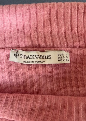 Stradivarius Stradivarius Pembe Kadın Triko Kayık Yaka Kazak