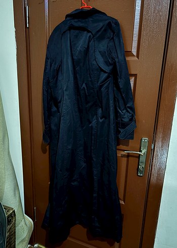 Lacivert Uzun Kadın Trench Coat