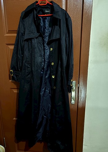 46 Beden lacivert Renk Lacivert Uzun Kadın Trench Coat