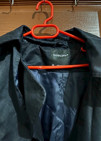 46 Beden Lacivert Uzun Kadın Trench Coat