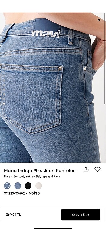 s Beden Mavi Flare Pantalon