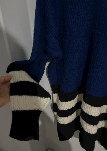 Kadın Lacivert Boğazlı Örgü Kazak - Görsel 3