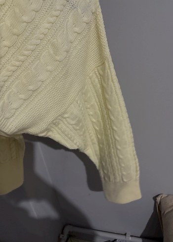 Beyaz Örgü Kadın Triko Kazak - Görsel 3