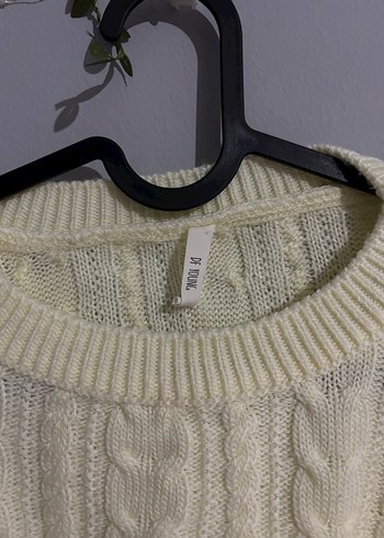 Beyaz Örgü Kadın Triko Kazak - Görsel 2