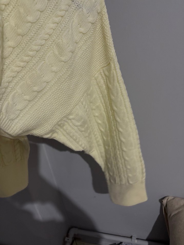 Beyaz Örgü Kadın Triko Kazak - Görsel 3