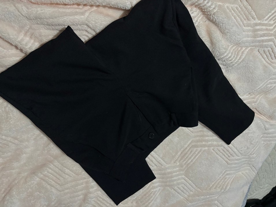 Siyah Kadın Kumaş Pantolon Midi Boy - Görsel 3