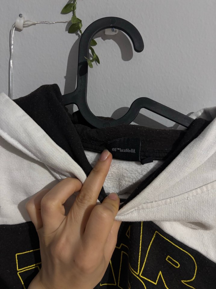 Kadın Beyaz Star Wars Kapüşonlu Sweatshirt - Görsel 3