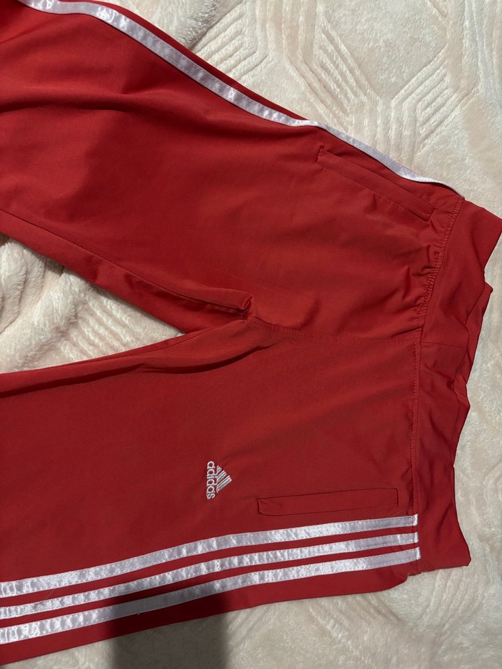 Kadın Kırmızı Parlak Fermuarlı Eşofman Altı - Görsel 5