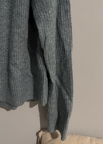 Gri Örgü Kadın Yün Kazak - Görsel 4