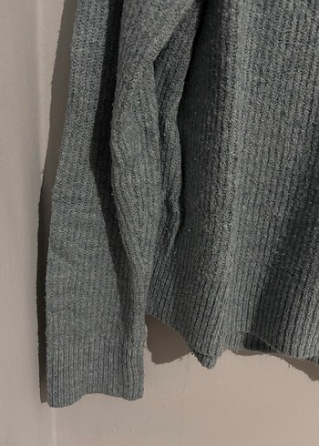 Gri Örgü Kadın Yün Kazak - Görsel 3
