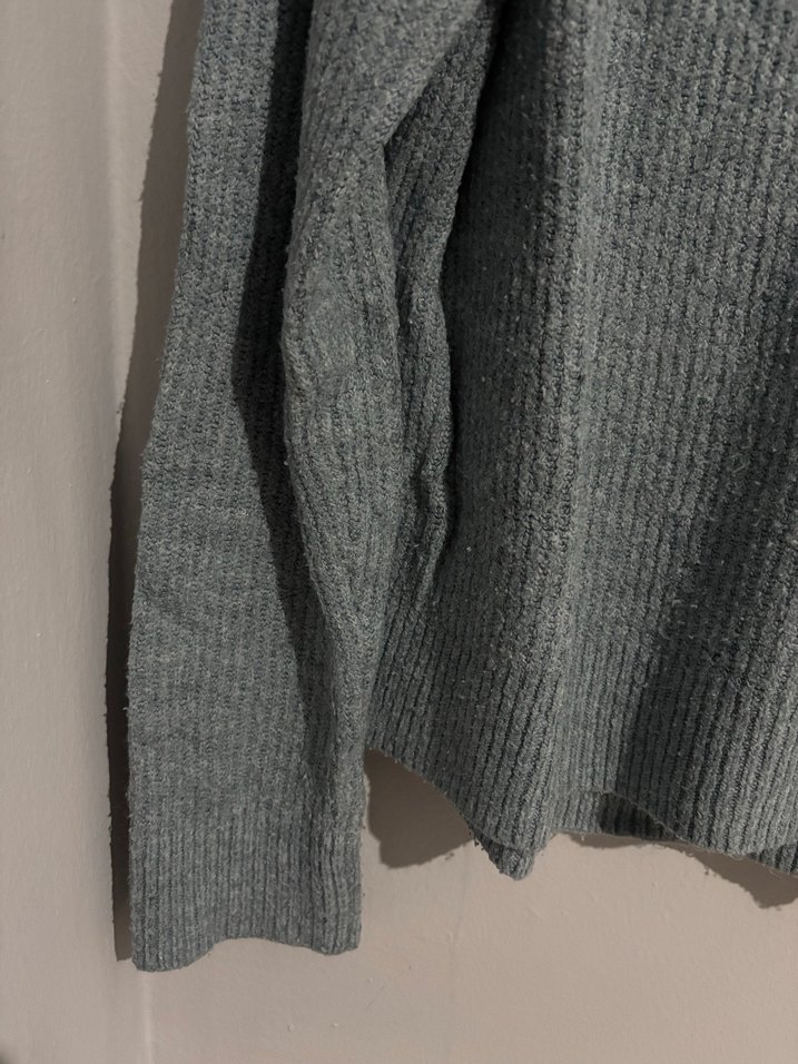Gri Örgü Kadın Yün Kazak - Görsel 3