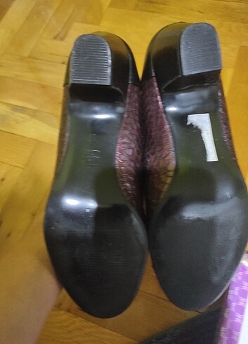 Diğer Deri bordo lila stiletto ayakkabı 
