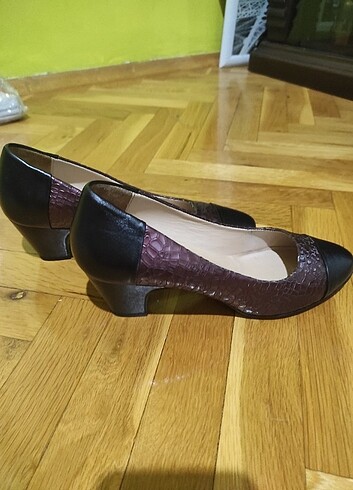 37 Beden bordo Renk Deri bordo lila stiletto ayakkabı 