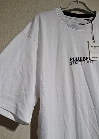 Beyaz Pamuklu Oversize Erkek Tişört - Görsel 5