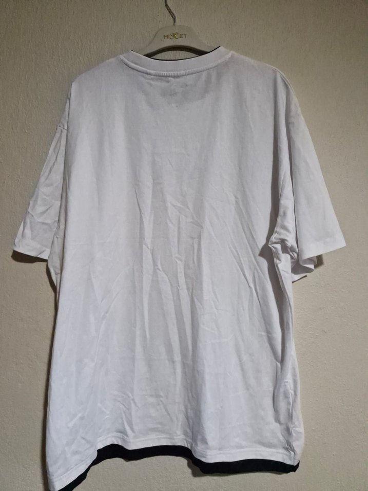 Beyaz Pamuklu Oversize Erkek Tişört - Görsel 4