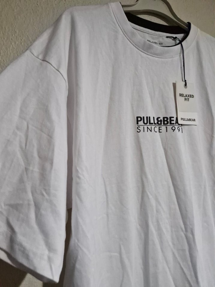 Beyaz Pamuklu Oversize Erkek Tişört - Görsel 2