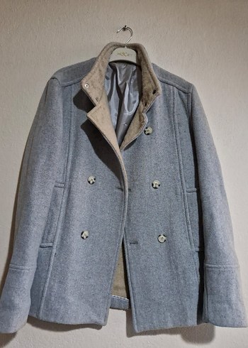 Gri Düğmeli Midi Erkek Kaban - Görsel 2