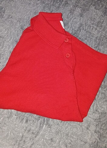 Kırmızı renk polo yaka locoste tişört - Görsel 2
