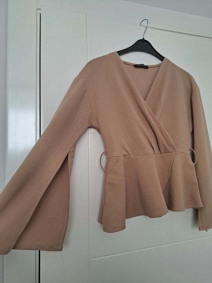 V Yaka Uzun Kollu Bluz - Görsel 2