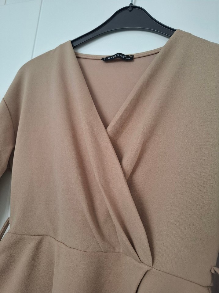 V Yaka Uzun Kollu Bluz - Görsel 3