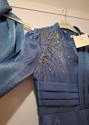 Mavi Abiye Elbise - Görsel 5