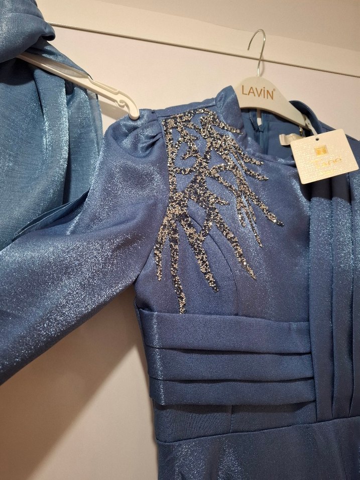 Mavi Abiye Elbise - Görsel 5