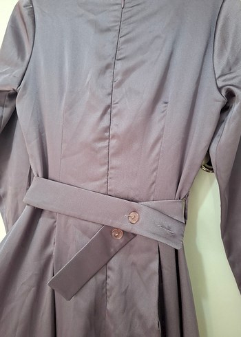 Uzun Mor Kemerli Abiye Elbise - Görsel 7