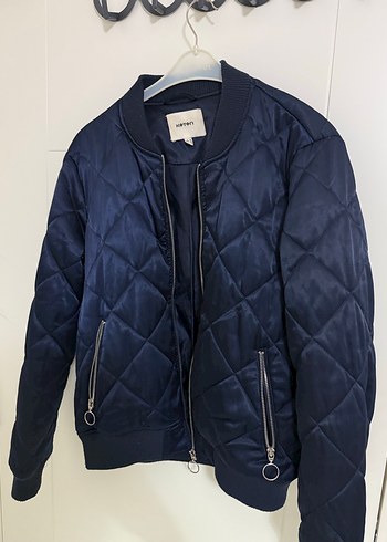 Kadın Lacivert Fermuarlı Bomber Ceket - Görsel 2